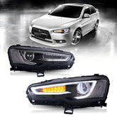 08-17 Mitsubishi Lancer 9th Generation Evo X GSR 10th Generation (CZ4A) Vland Dual Beam Projector Headlight (Demon Eye Black