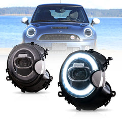 07-15ミニクーパー(R55 R56 R57 R58 R59)Vland LEDデュアルビームプロジェクターヘッドライト-ブラック