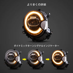 07-15ミニクーパー(R55 R56 R57 R58 R59)Vland LEDデュアルビームプロジェクターヘッドライト-ブラック