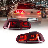 09-14 Volkswagen Golf 6th Gen Mk6 (5K) Hatchback Vland LED Tail Lights with Amber Sequential Turn Signals