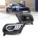 10-14 Ford Mustang 5th Generation Minor Changed Version Vland LED Dual Beam Projector Headlight Black