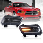 11-14 Dodge Charger(LD)Vland Dual Beam Projector Headlight Black
