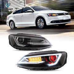 10-18 Volkswagen Jetta (A6) Vland Dual Beam Projector Headlights Black