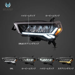 14-23 Toyota 4Runner 5th Gen (N280) Vland LED Reflection Bowl Headlight Chrome