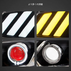 15-20 Honda Fit/Jazz 3th Gen(GK/GH/GP) Vland デュアルビームプロジェクター【マスタングスタイル】ヘッドライト 鬼目ブラック