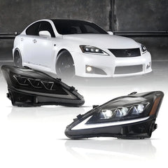 06-13 Lexus IS Sedan 09-15 IS C(ALE20) 07-14 IS F(USE20) XE20 Vland Matrix Projector Headlight Black