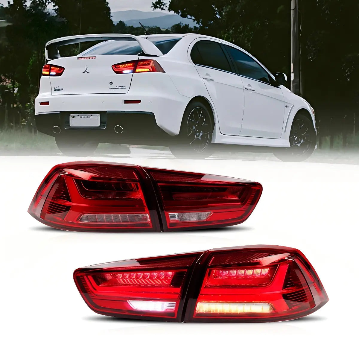 08-17三菱ランサー＆EVO X Vland LEDテールライト シーケンシャルターンシグナル付