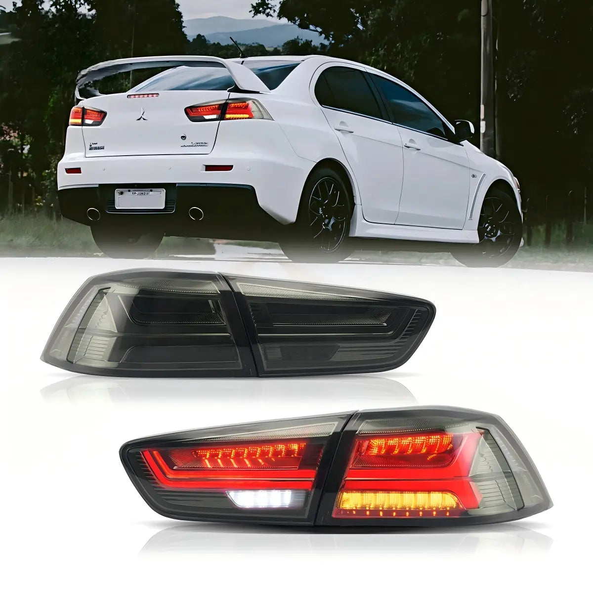 08-17三菱ランサー＆EVO X Vland LEDテールライト シーケンシャルターンシグナル付