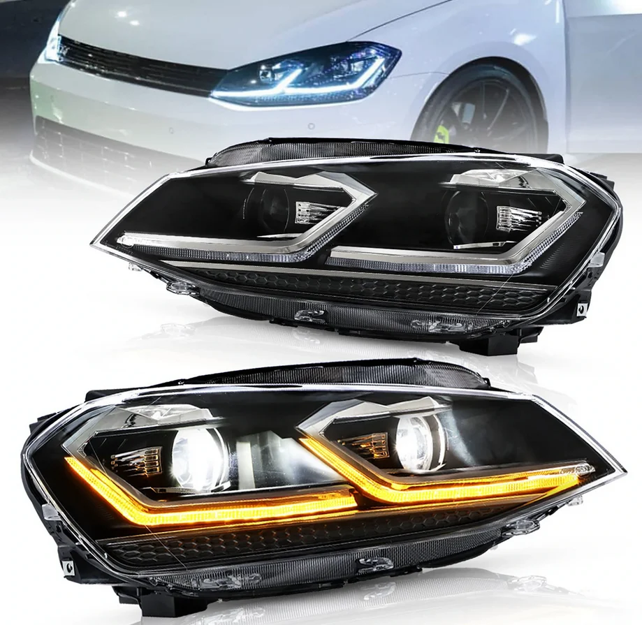VLAND 2018-2021 VW Golf MK7.5用 フルLEDヘッドライト バルブ不要 Eマーク取得済み