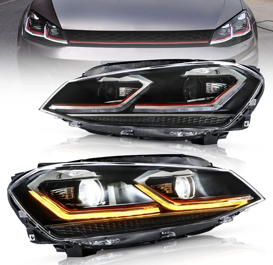 VLAND 2018-2021 VW Golf MK7.5用 フルLEDヘッドライト バルブ不要 Eマーク取得済み