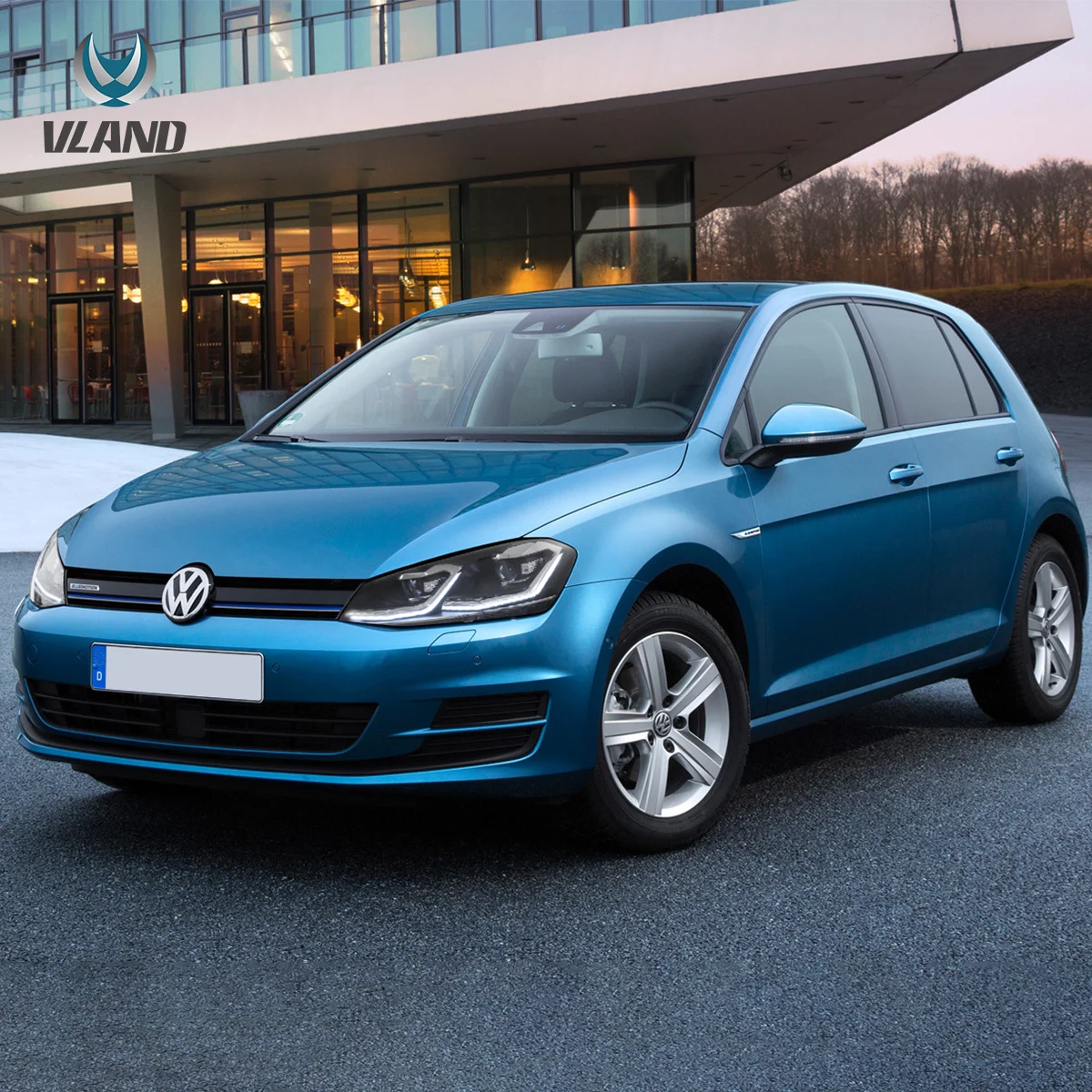 VLAND 2015-2017 フォルクスワーゲン Golf 第7世代（Mk7・Typ 5G）用 プロジェクターヘッドライト ブラック Eマーク認証付き