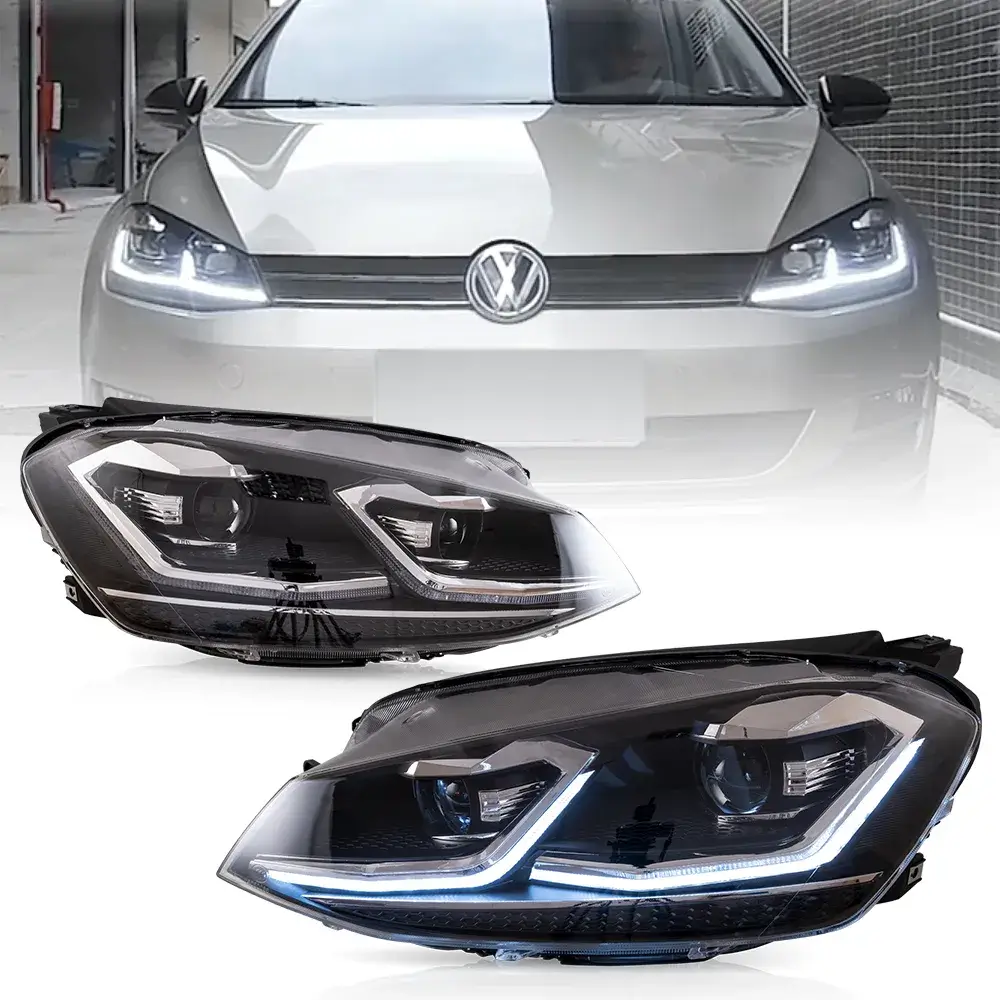 フォルクスワーゲン 2015-2017 Golf MK7 ハロゲンモデル用 VLAND フルLEDヘッドライト（欧州仕様：2013-2016年モデル）Eマーク認証付き