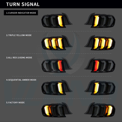VLAND 2015-2023年 フォード マスタング S550 LEDテールライト 5パターン点灯 ウインカー機能付き Eマーク取得済み