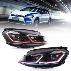 VLAND 2018-2021 Golf MK7.5 ハロゲンモデル用ヘッドライト Eマーク認証付き