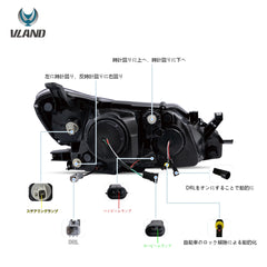 09-13 トヨタ レイズ/マークX 2代目(X130) Vland LEDプロジェクターヘッドライト ブラック