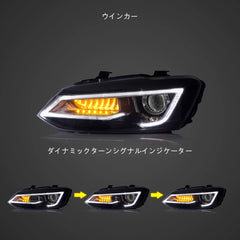 09-17 Volkswagen Polo MK5 (6R/6C) Vland Dual Beam Projector Headlight GTI Demon Eyes Black