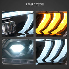 10-14 Ford Mustang 5th Generation Minor Changed Version Vland LED Dual Beam Projector Headlight Black
