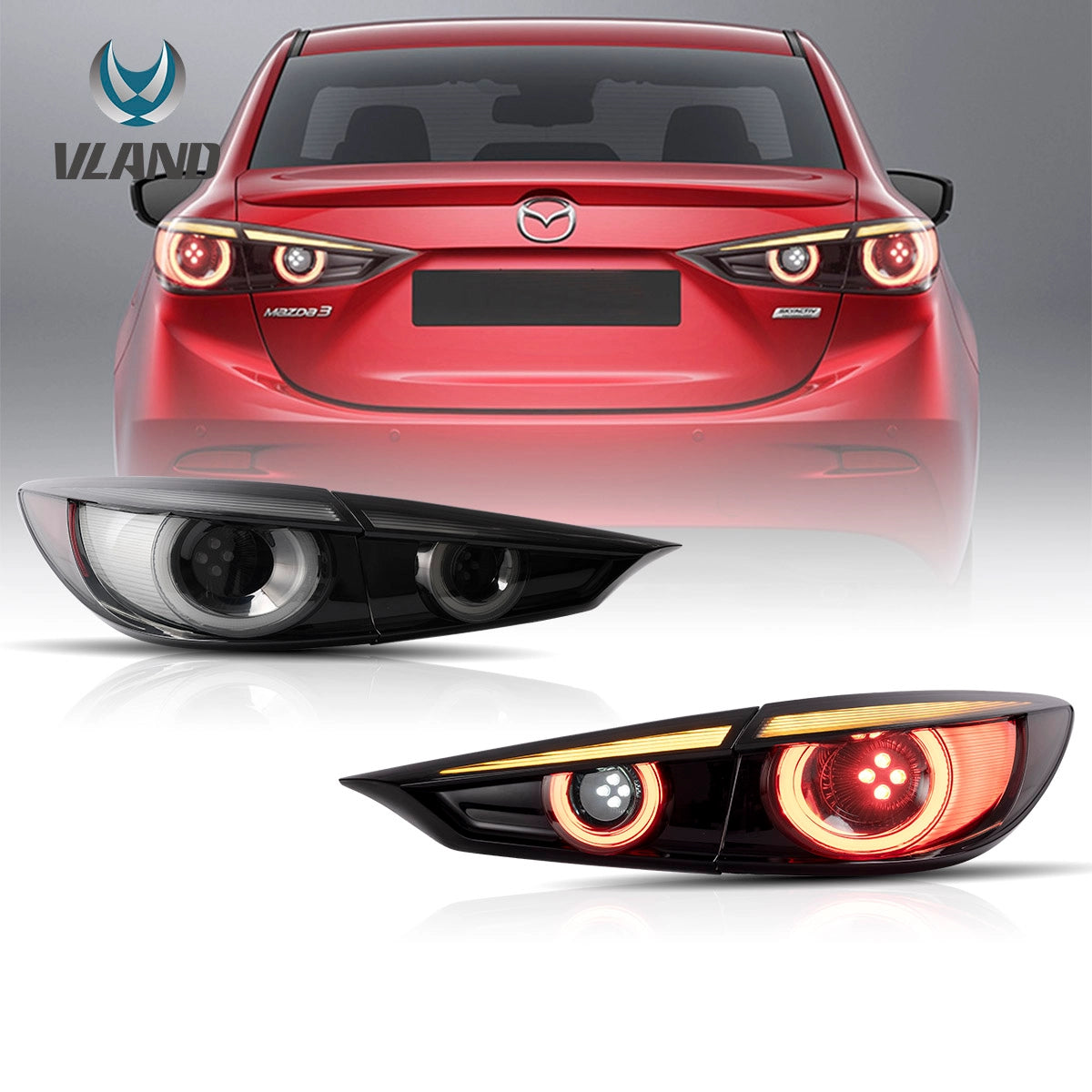 14-18 Mazda3 Axela 3th Gen(BM,BN) Sedan Vland LED Tail Lamp Dynamic Welcome Light Smoke Specification