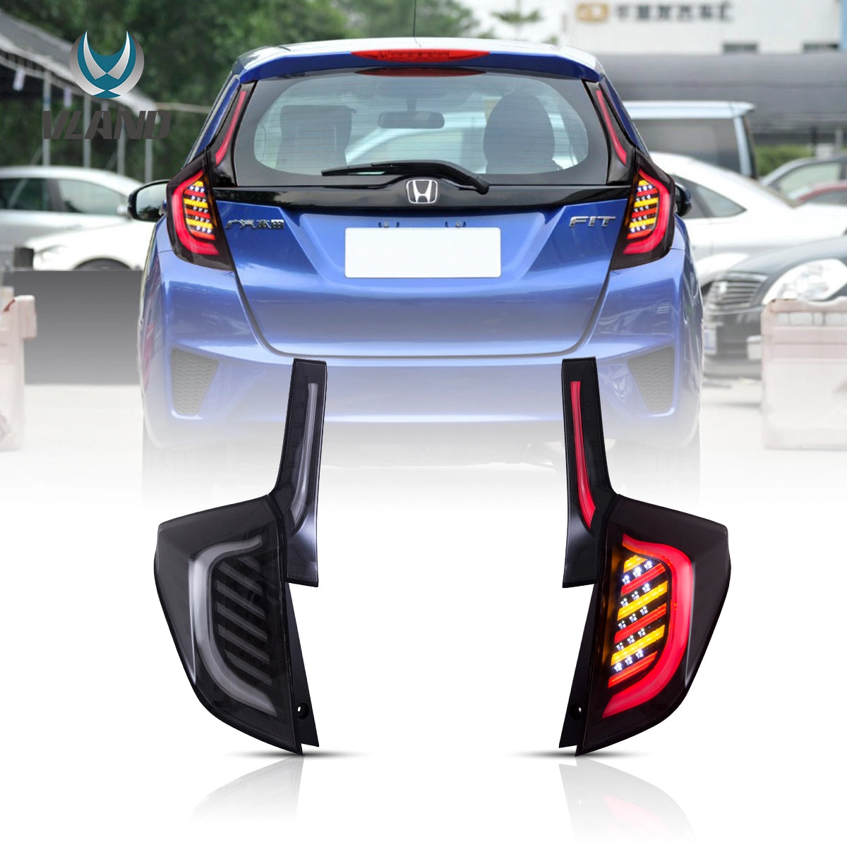 13-20 Honda Fit/Jazz 3rd generation (GK/GH/GP) Hatchback V Land II LED tail lamp (with amber turn signal smoke)