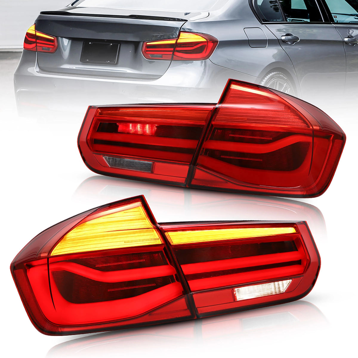 12-18 BMW 3 Series 6th Gen (F30 F35 F80) Vland LED Tail Lights with Sequential Amber Turn Signals