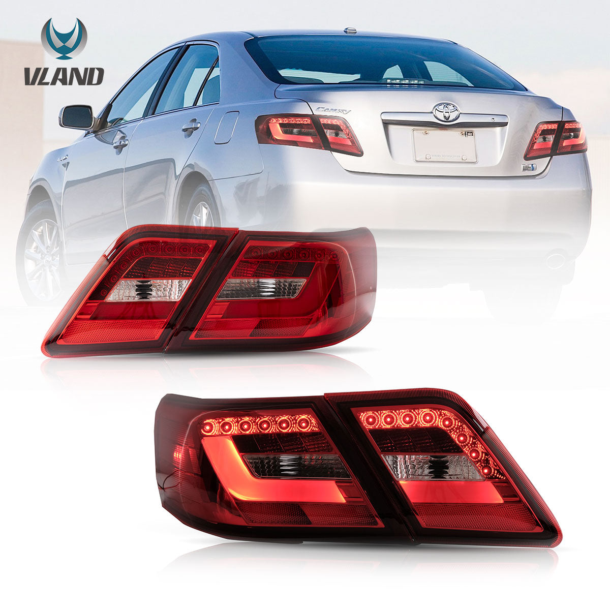 07-11 Toyota Camry XV40 Regular Model Vland LED Tail Lamp with Amber Turn Signal