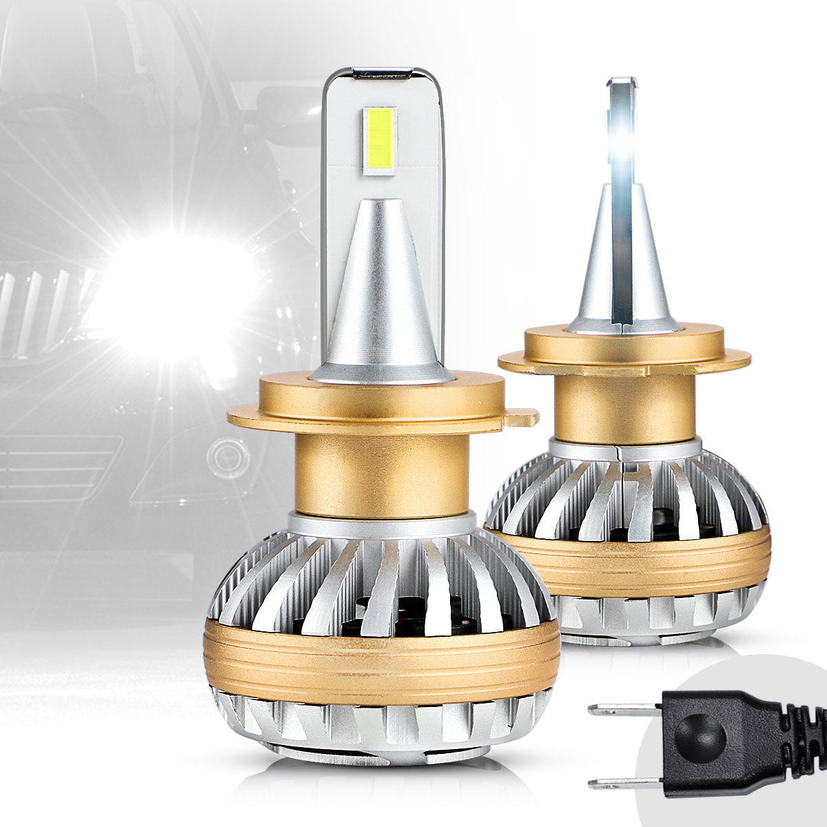 VLAND 2PCs D2S/H7/9005 LED Bulbs 6000K Fit for Headlights don't need Ballast BULBS 