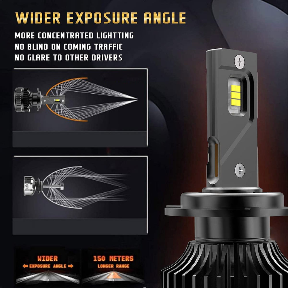 VLAND 2PCs D2S/H7/9005 LED Bulbs 6000K Fit for Headlights don't need Ballast BULBS 