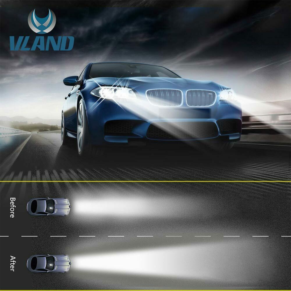 VLAND 2PCs D2S/H7/9005 LED Bulbs 6000K Fit for Headlights don't need Ballast BULBS 