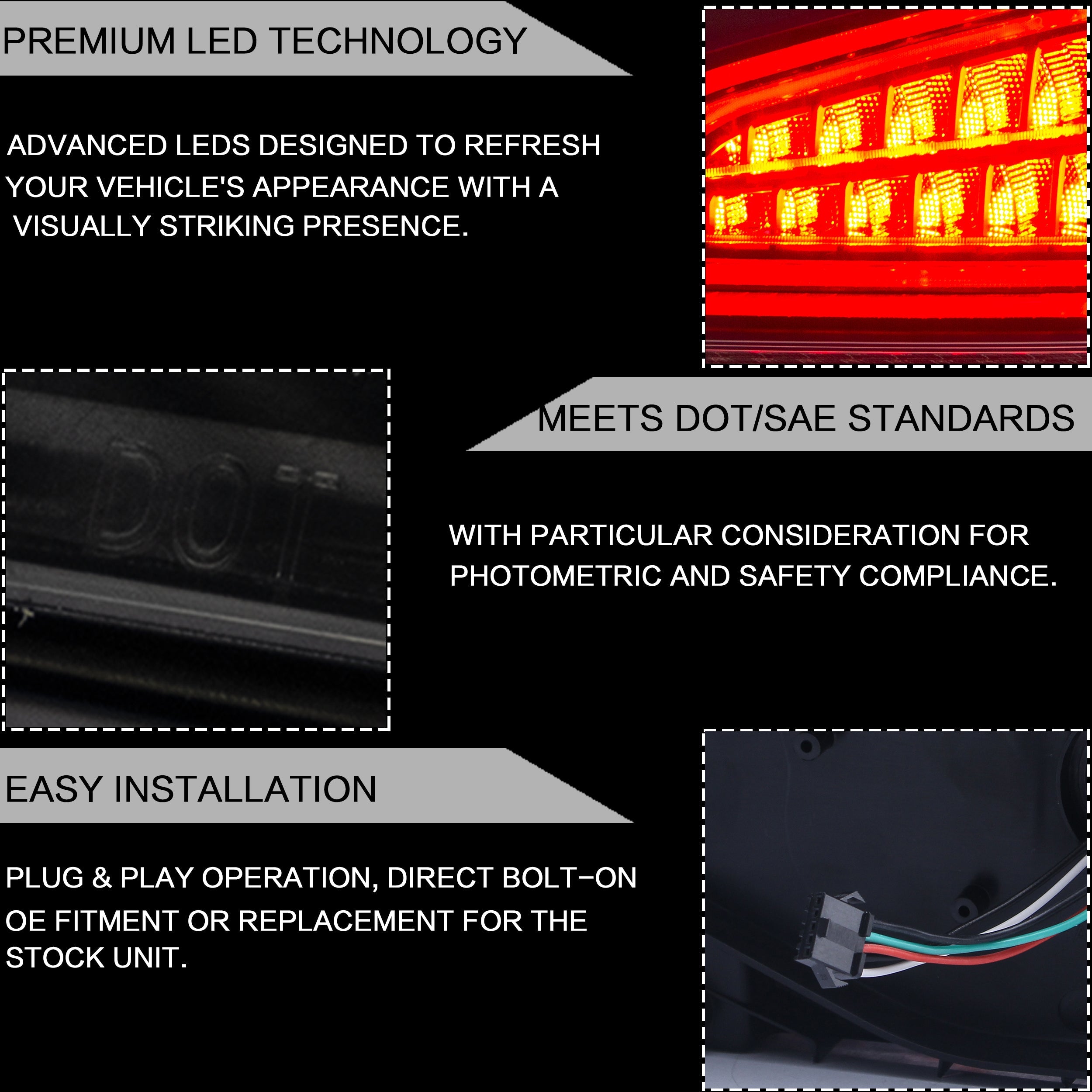 VLAND TAIL LIGHT ASSEMBLY FIT FOR 2015-2019 Subaru WRX / STI 汽车照明系统 Vland Manufacturer 